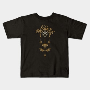 Sacred Geometry Floral Polyhedral D20 Dice Kids T-Shirt